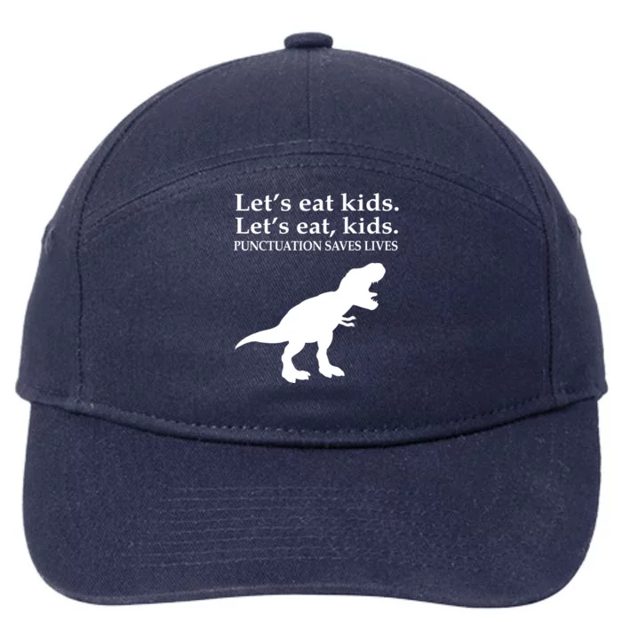 English Grammar Let's Eat Punctuation Saves Lives 7-Panel Snapback Hat