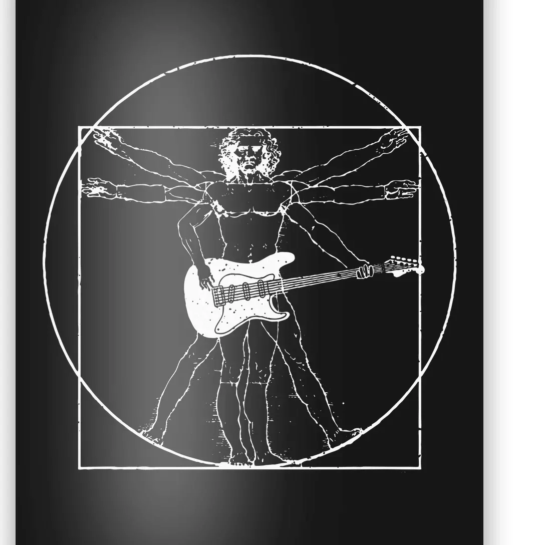 Electric Guitar Musician Gift Da Vinci Drawing Poster