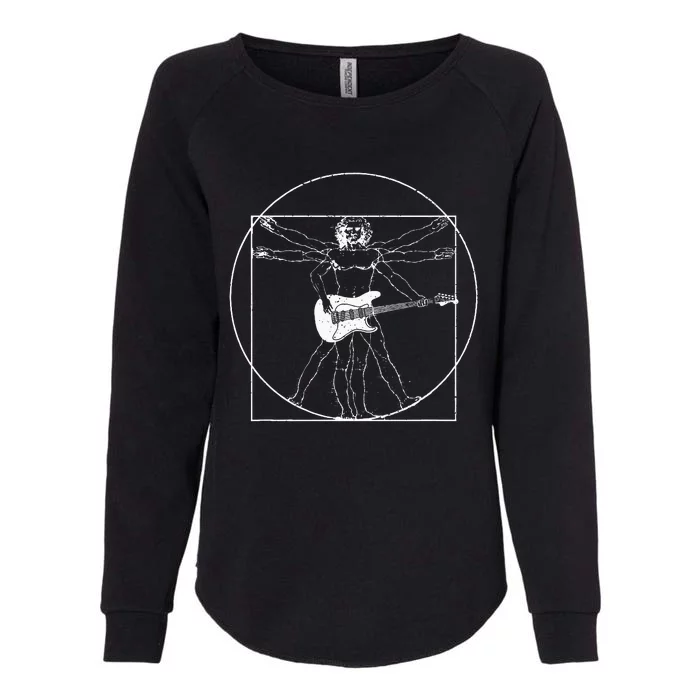 Electric Guitar Musician Gift Da Vinci Drawing Womens California Wash Sweatshirt