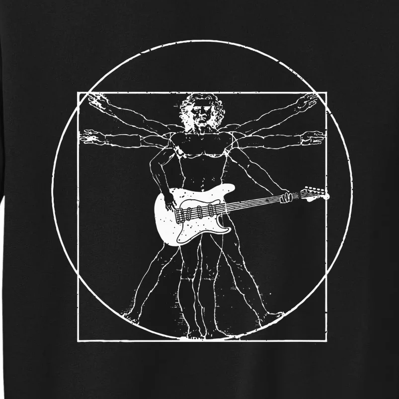 Electric Guitar Musician Gift Da Vinci Drawing Tall Sweatshirt