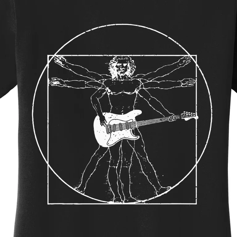 Electric Guitar Musician Gift Da Vinci Drawing Women's T-Shirt