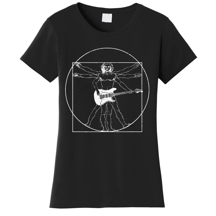 Electric Guitar Musician Gift Da Vinci Drawing Women's T-Shirt