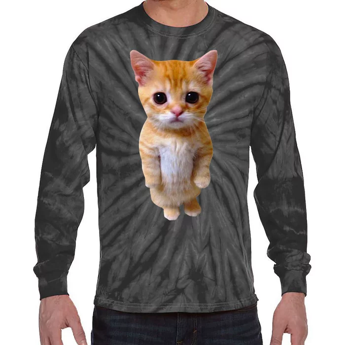 El Gato Meme Sad Crying Cat Munchkin Kitty Meme Trendy Tie-Dye Long Sleeve Shirt