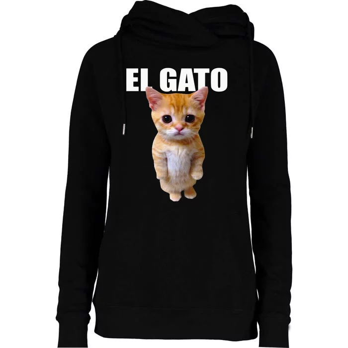 El Gato Meme Sad Crying Cat Munchkin Kitty Meme Trendy Womens Funnel Neck Pullover Hood