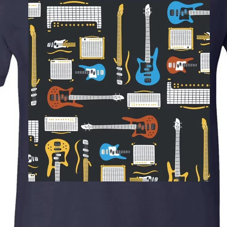 Electric Guitar Musical V-Neck T-Shirt