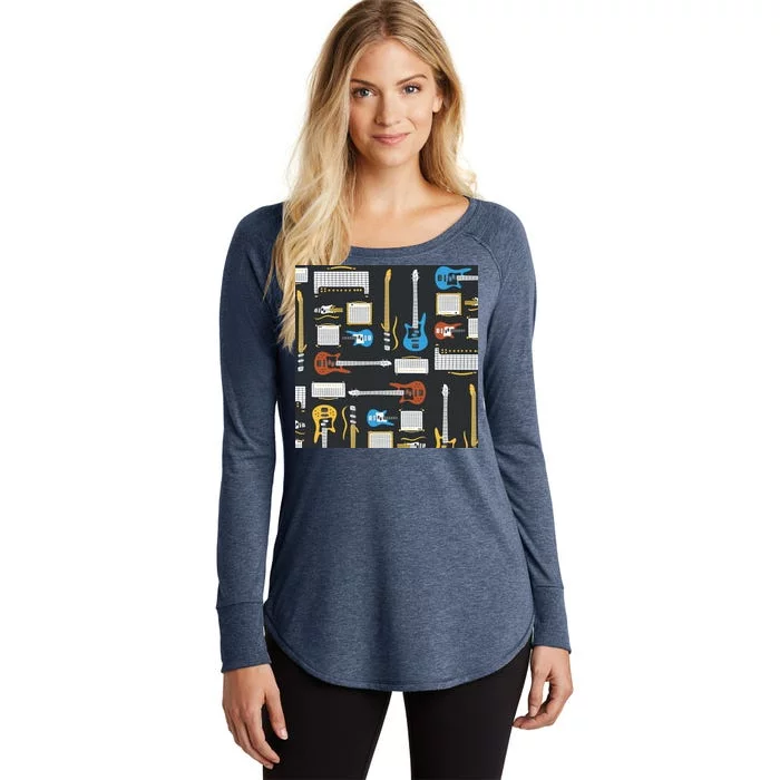 Electric Guitar Musical Women's Perfect Tri Tunic Long Sleeve Shirt