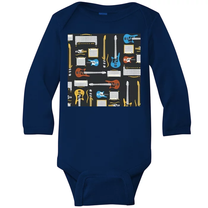 Electric Guitar Musical Baby Long Sleeve Bodysuit