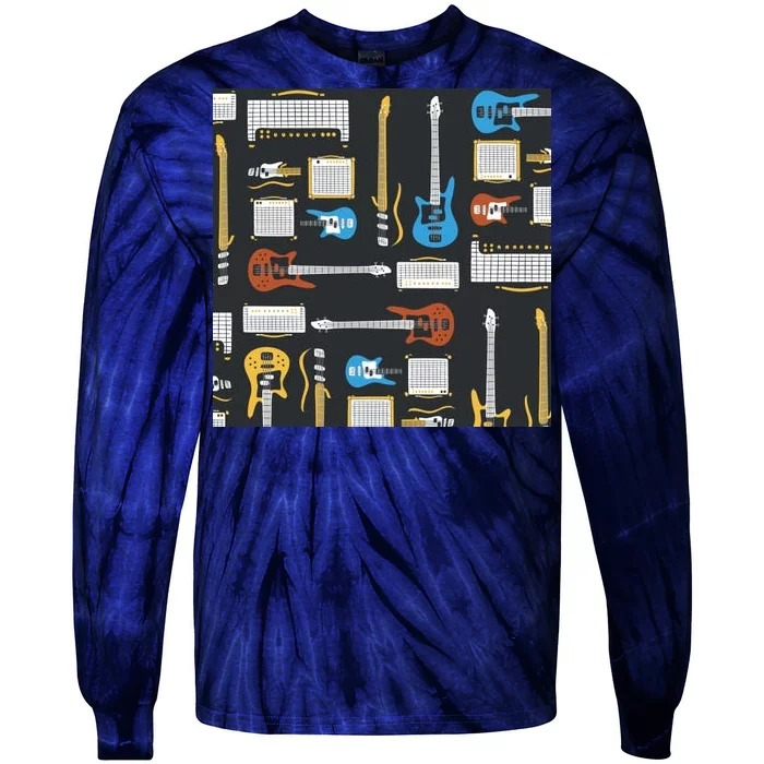 Electric Guitar Musical Tie-Dye Long Sleeve Shirt