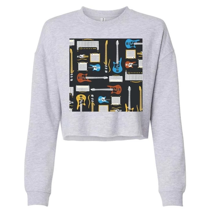 Electric Guitar Musical Cropped Pullover Crew