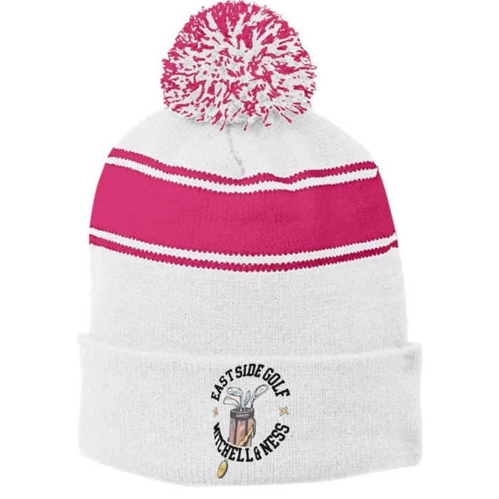 Eastside Golf Mitchell & Ness X Eastside Golf Stripe Pom Pom Beanie