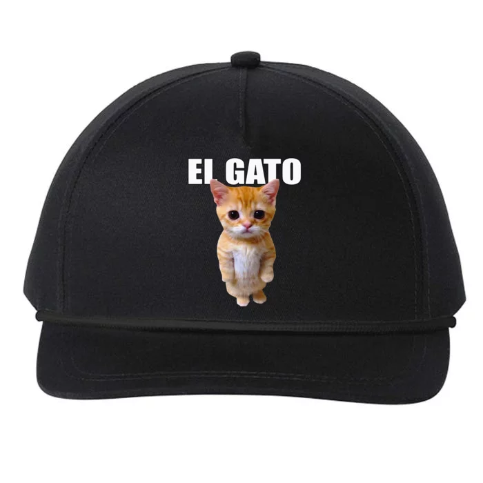 El Gato Meme Sad Crying Cat Munchkin Kitty Meme Trendy Snapback Five-Panel Rope Hat