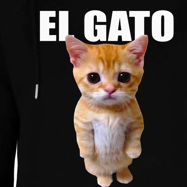 El Gato Meme Sad Crying Cat Munchkin Kitty Meme Trendy Womens Funnel Neck Pullover Hood