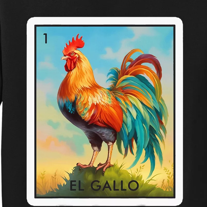 El Gallo Mexican Lottery Bingo Game Traditional Rooster Card Sweatshirt