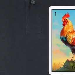 El Gallo Mexican Lottery Bingo Game Traditional Rooster Card Softstyle Adult Sport Polo