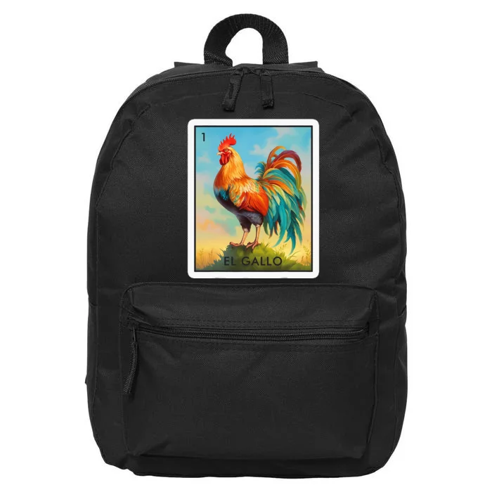 El Gallo Mexican Lottery Bingo Game Traditional Rooster Card 16 in Basic Backpack