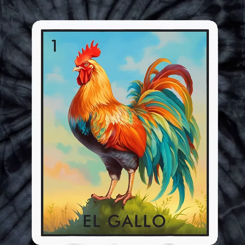 El Gallo Mexican Lottery Bingo Game Traditional Rooster Card Tie-Dye T-Shirt