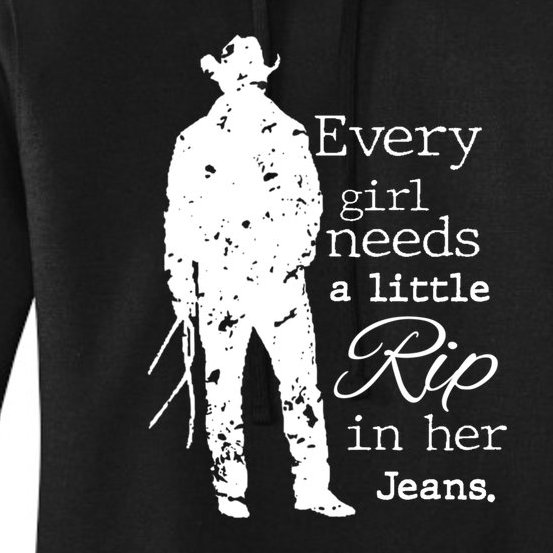 Every Girl Needs A Little Rip In Her Jeans Women's Pullover Hoodie
