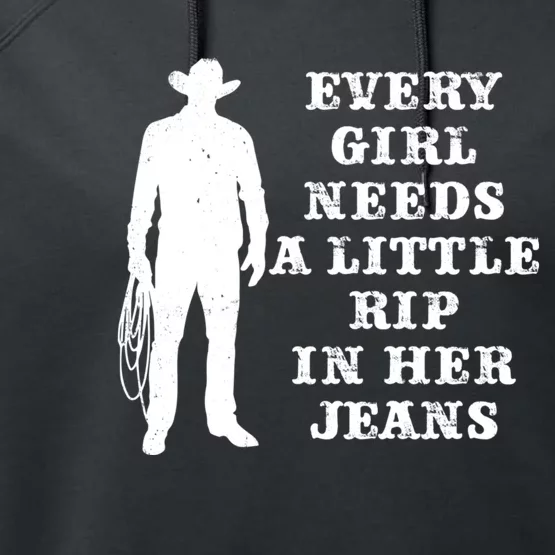 Every Girl Needs A Little Rip In Her Jeans Performance Fleece Hoodie