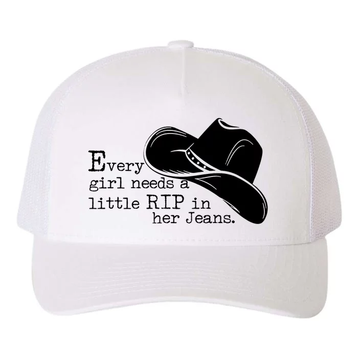 Every Girl Needs A Little Rip In Her Jeans Yupoong Adult 5-Panel Trucker Hat