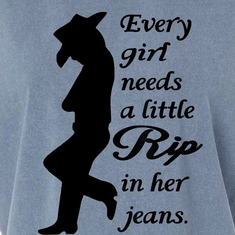 Every Girl Needs A Little Rip In Her Jeans Garment-Dyed Women's Muscle Tee