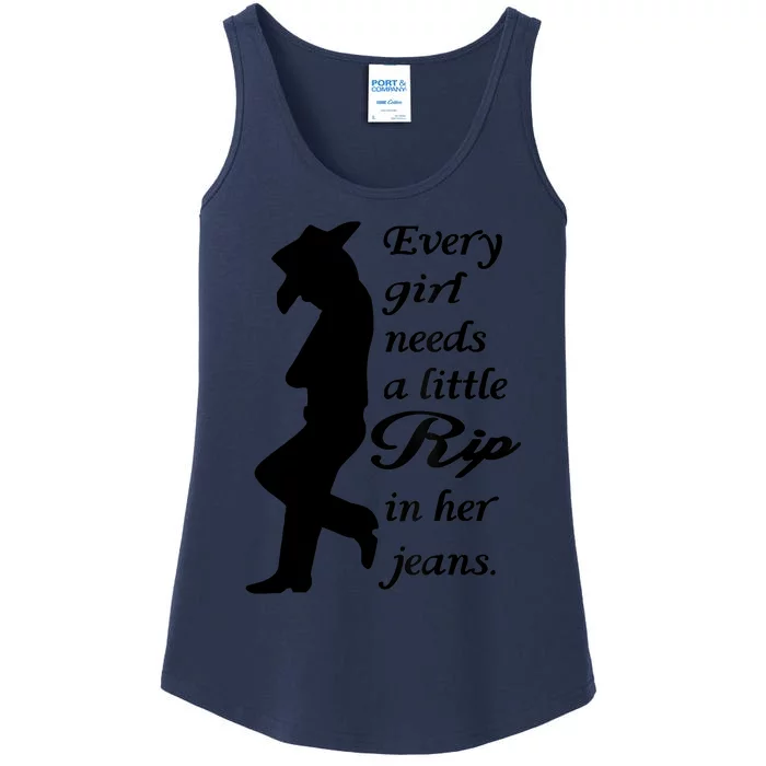 Every Girl Needs A Little Rip In Her Jeans Ladies Essential Tank