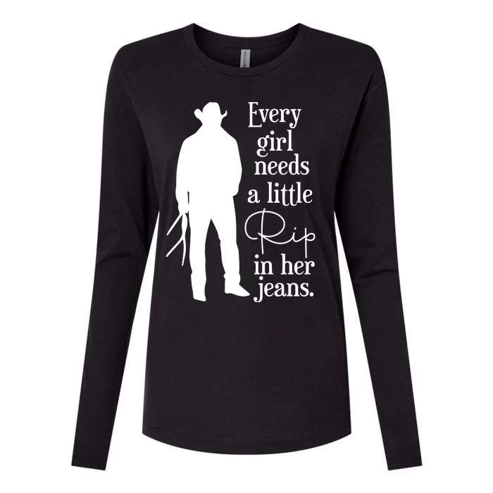 Every Girl Needs A Little Rip In Her Jeans Womens Cotton Relaxed Long Sleeve T-Shirt