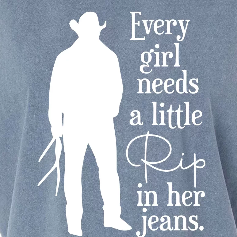 Every Girl Needs A Little Rip In Her Jeans Garment-Dyed Women's Muscle Tee