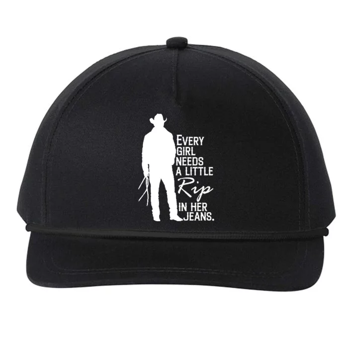 Every Girl Needs A Little RIP In Her Jeans Funny Cowboy Snapback Five-Panel Rope Hat