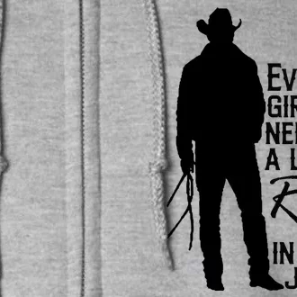 Every Girl Needs A Little RIP In Her Jeans Funny Cowboy Full Zip Hoodie