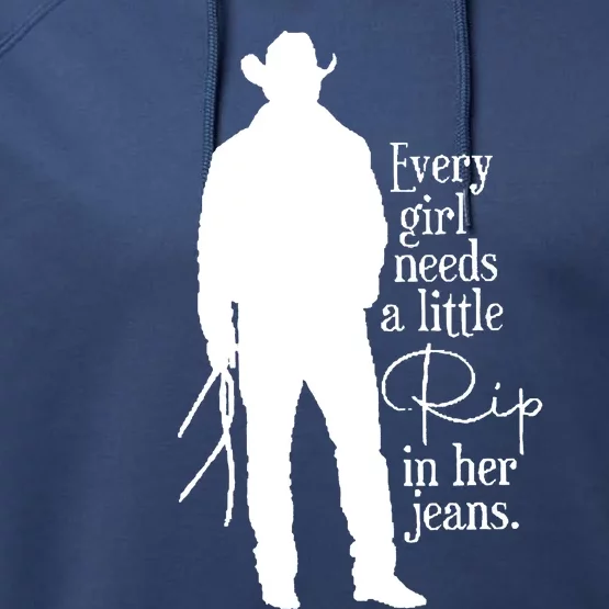 Every Girl Needs A Little Rip In Her Jeans Performance Fleece Hoodie