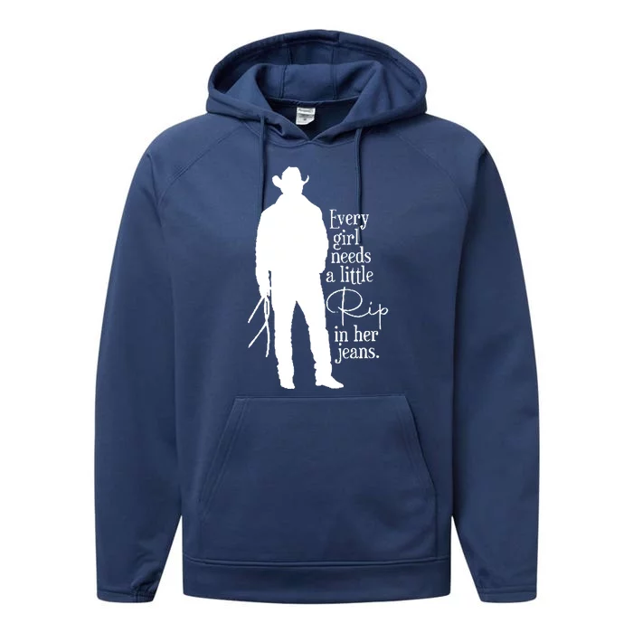 Every Girl Needs A Little Rip In Her Jeans Performance Fleece Hoodie