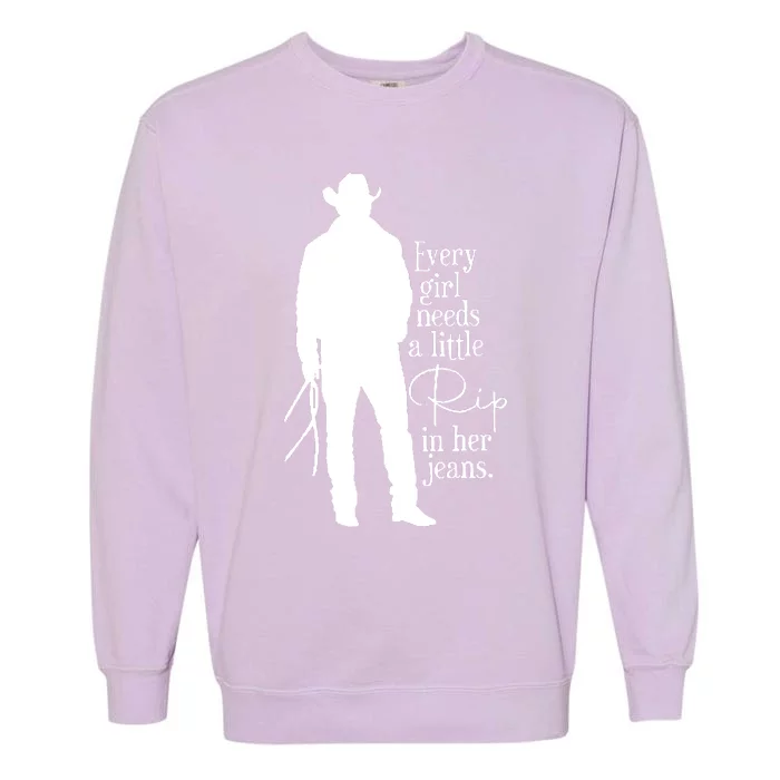 Every Girl Needs A Little Rip In Her Jeans Garment-Dyed Sweatshirt