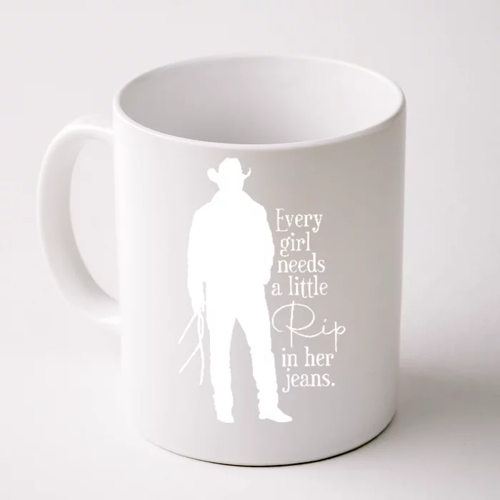 Every Girl Needs A Little Rip In Her Jeans Front & Back Coffee Mug