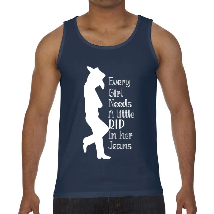 Every Girl Needs A Little Rip In Her Jeans Comfort Colors® Tank Top