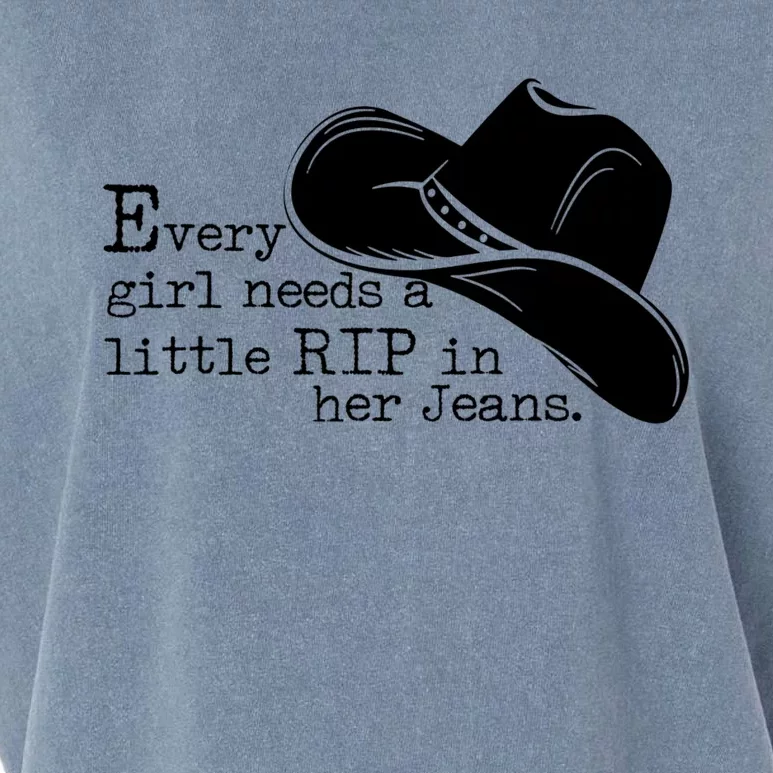 Every Girl Needs A Little Rip In Her Jeans Garment-Dyed Women's Muscle Tee