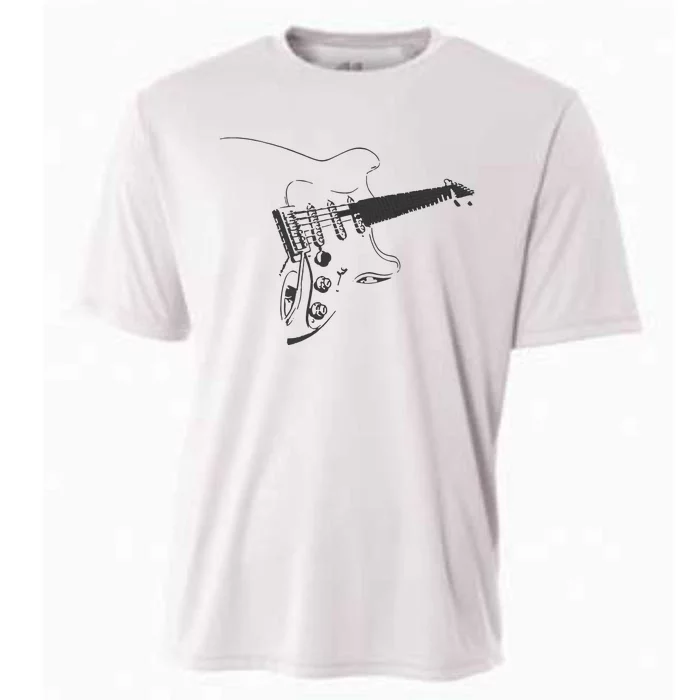 Electric Guitar Player Cooling Performance Crew T-Shirt