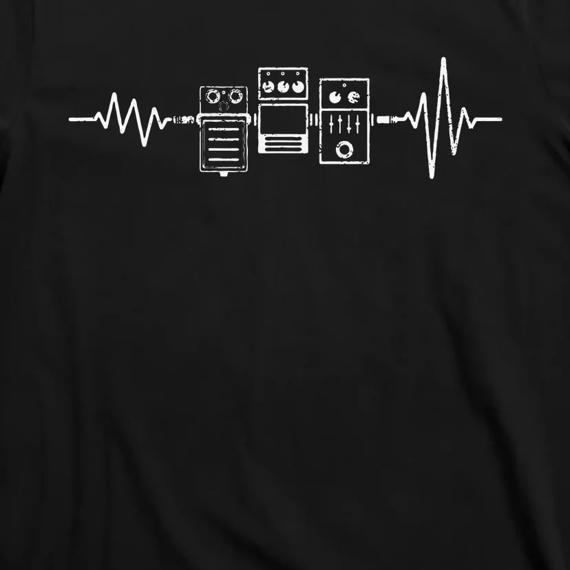 Electric Guitar Player Guitar Effects Pedals Heartbeat T-Shirt