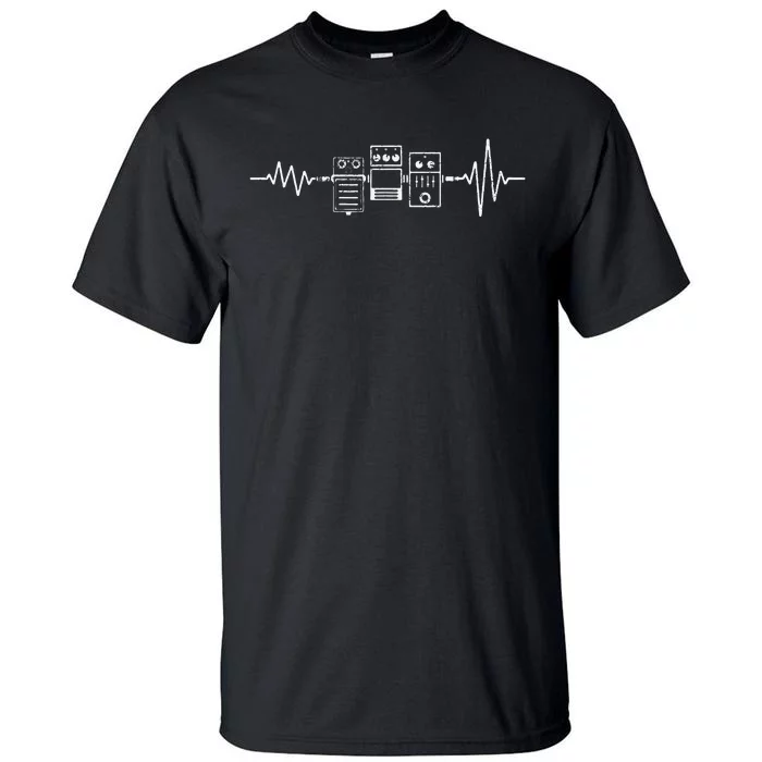 Electric Guitar Player Guitar Effects Pedals Heartbeat Tall T-Shirt