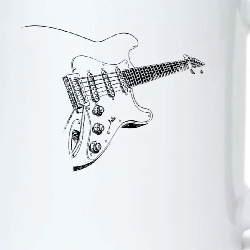 Electric Guitar Player Gift Black Color Changing Mug