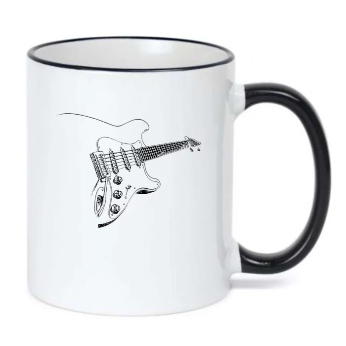 Electric Guitar Player Gift Black Color Changing Mug