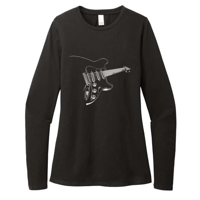 Electric Guitar Player Gift Womens CVC Long Sleeve Shirt