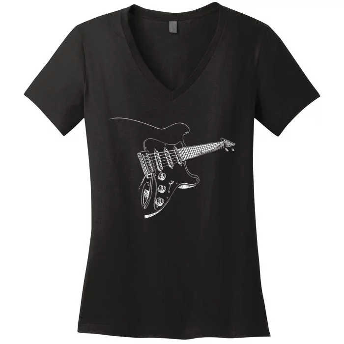 Electric Guitar Player Gift Women's V-Neck T-Shirt