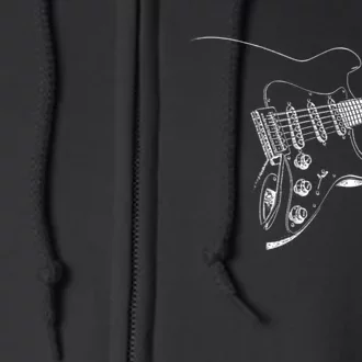 Electric Guitar Player Gift Full Zip Hoodie