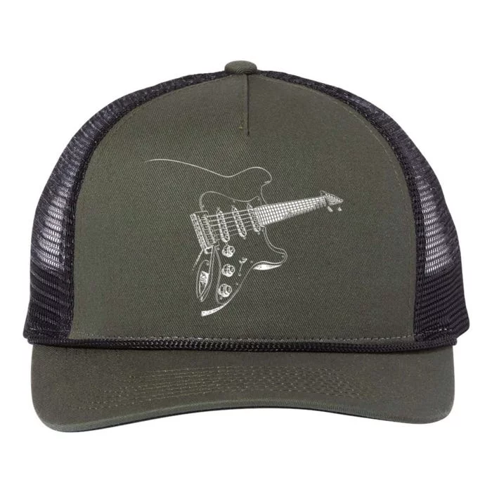 Electric Guitar Player Gift Retro Rope Trucker Hat Cap