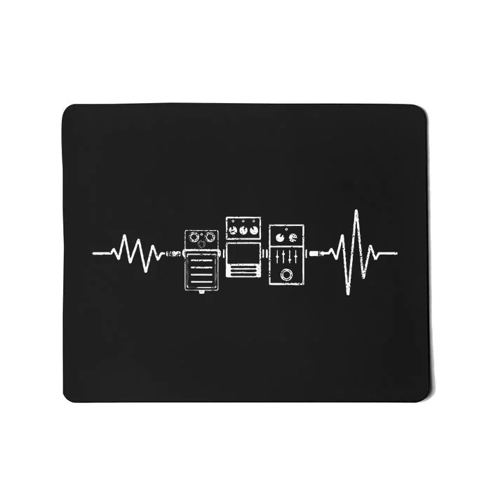 Electric Guitar Player Guitar Effects Pedals Heartbeat Mousepad