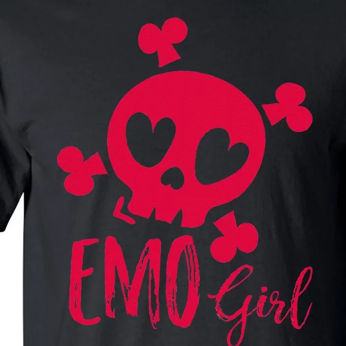 Emo Girl Pink Skull Emo Goth Music Ns Emotional Tall T-Shirt