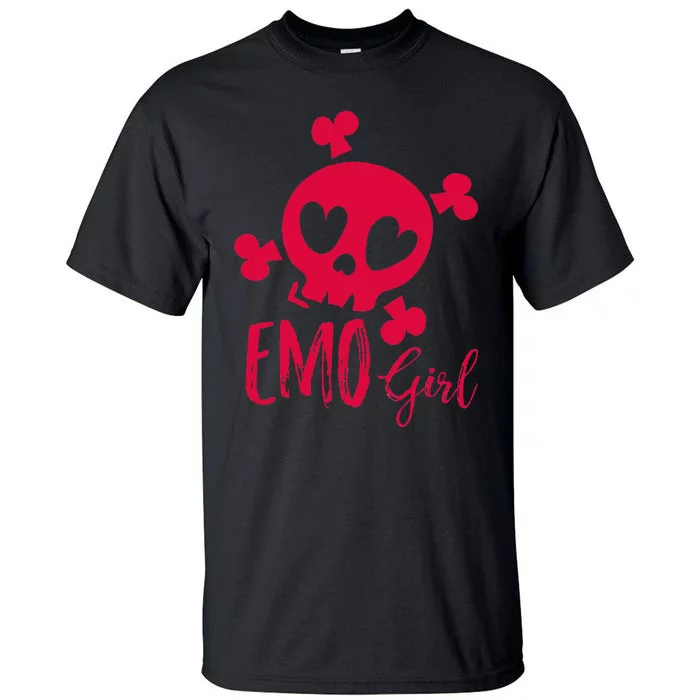 Emo Girl Pink Skull Emo Goth Music Ns Emotional Tall T-Shirt