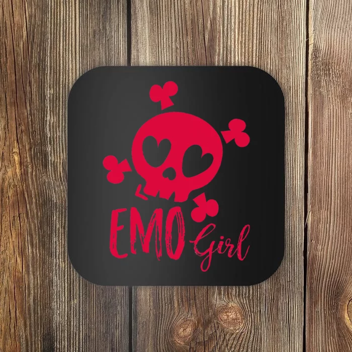 Emo Girl Pink Skull Emo Goth Music Ns Emotional Coaster