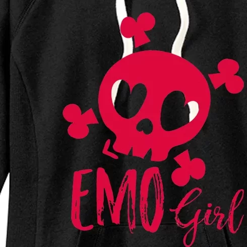 Emo Girl Pink Skull Emo Goth Music Ns Emotional Women's Fleece Hoodie