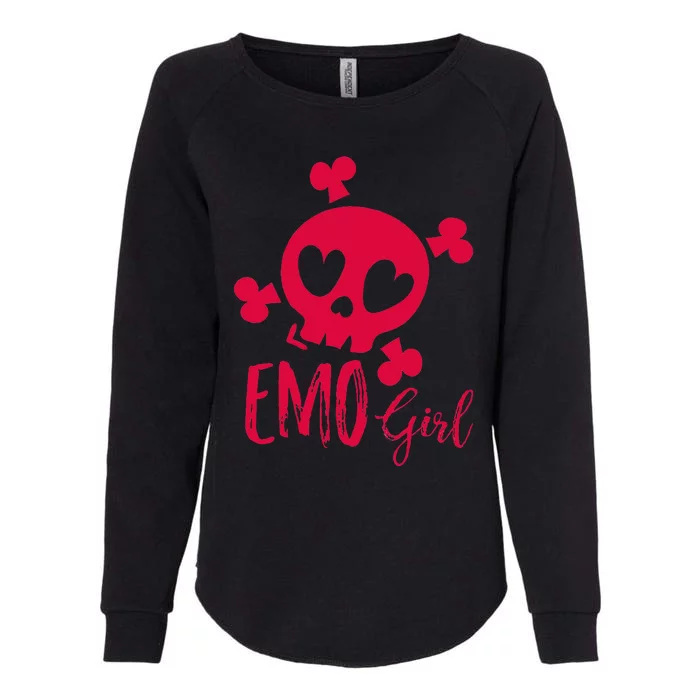 Emo Girl Pink Skull Emo Goth Music Ns Emotional Womens California Wash Sweatshirt